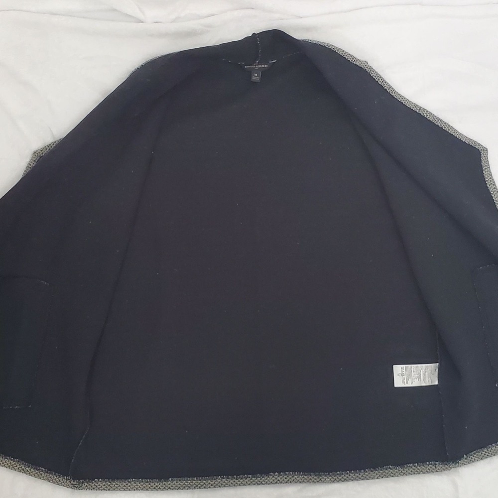 Banana Republic Women's Faux Tweed Open Front With Pockets Vest Gray Size Medium - Picture 5 of 10